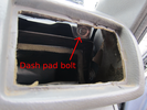 Toyota dash pad bolt behind passenger side vent
