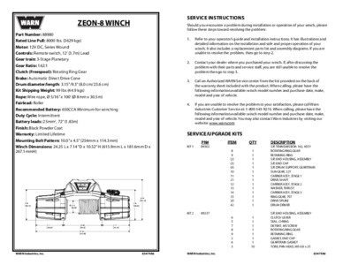 Specs and Parts List