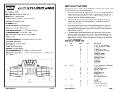 Specs and Parts List