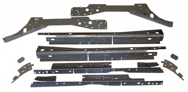 front, center, and rear jeep xj frame stiffeners