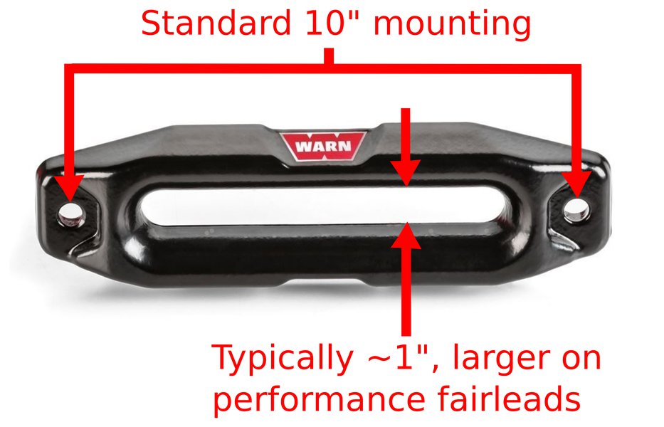 254MM Ranger 10 Mount Aluminum Hawse Fairlead for Synthetic Winch Rope Cable Lead Guide for 8000-15000 LBs Winch 