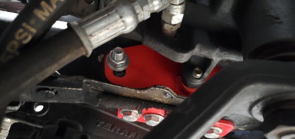 Close view of a Jeep XJ Steering Box Steel Spacer