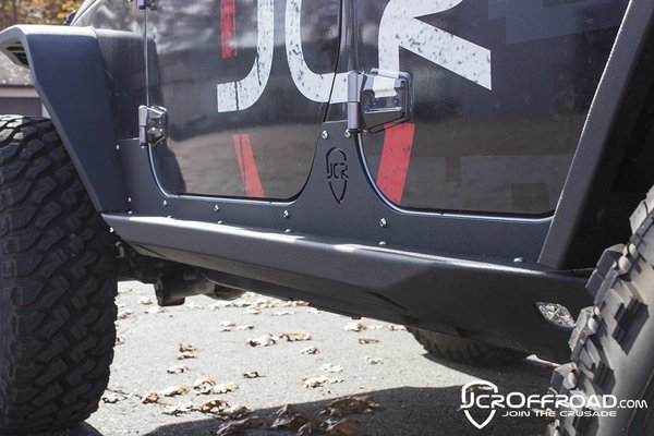 jeep wrangler bolt-on rock slider with led rock lights